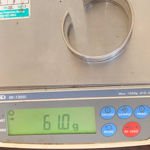 VTG Sterling Silver 925 Textured Twist Rope Design Cuff Bracelet Size 1.25" Wide - Picture 10 of 15